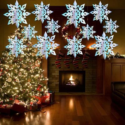 Fulgi de zăpadă 3D holografici(6 bucăți)| HOLOFLAKE