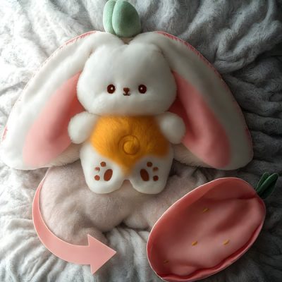 Iepuraș de jucărie pentru copii care doarme și respiră | STRAWBBIT