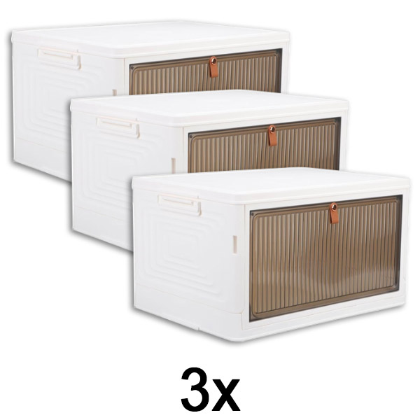 3x Cutie de depozitare cu capac – gata în 2 minute, fără unelte | ORGABOX