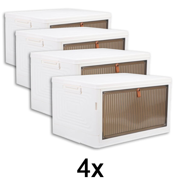 4x Cutie de depozitare cu capac – gata în 2 minute, fără unelte | ORGABOX