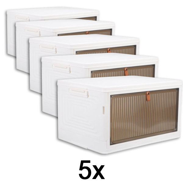 5x Cutie de depozitare cu capac – gata în 2 minute, fără unelte | ORGABOX