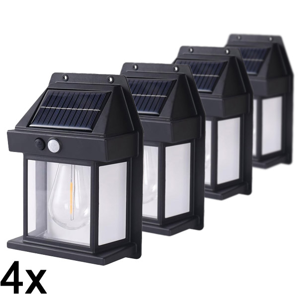 4x Lampă solară de exterior – nu necesită cablare | FLUXLAMP