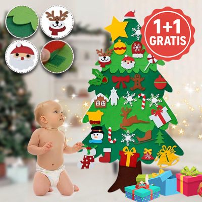 Brad de Crăciun din fetru cu ornamente | FELTPINETREE