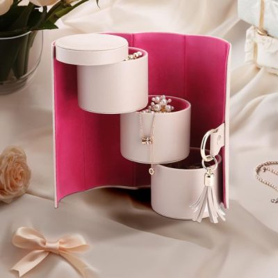 Organizator de bijuterii pentru călătorii - 3 straturi, căptușit cu catifea | LAYERLY